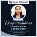 Rashi Bhatia, selected for the Probationary Officer (PO) position at Canara Bank